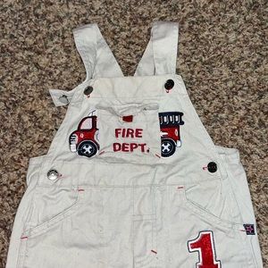 Fire dept embroidered overalls boys 24m